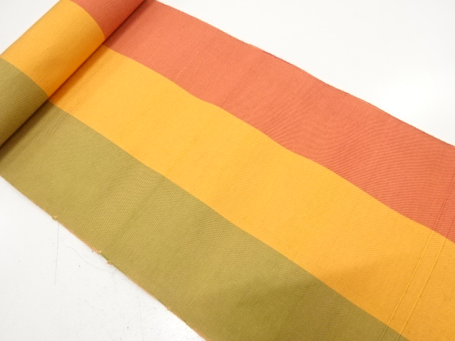 アンティーク　縞模様織り出し　八寸帯地反物